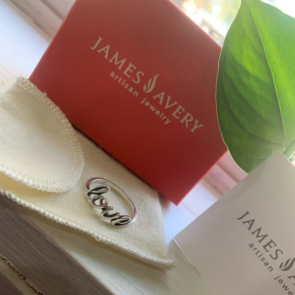 James Avery LOVE script ring